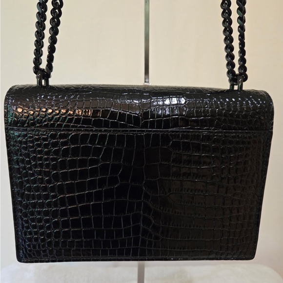 Yves Saint Laurent Handbags - Yves Saint Laurent Black Glossy Shoulder Bag with Chain Strap